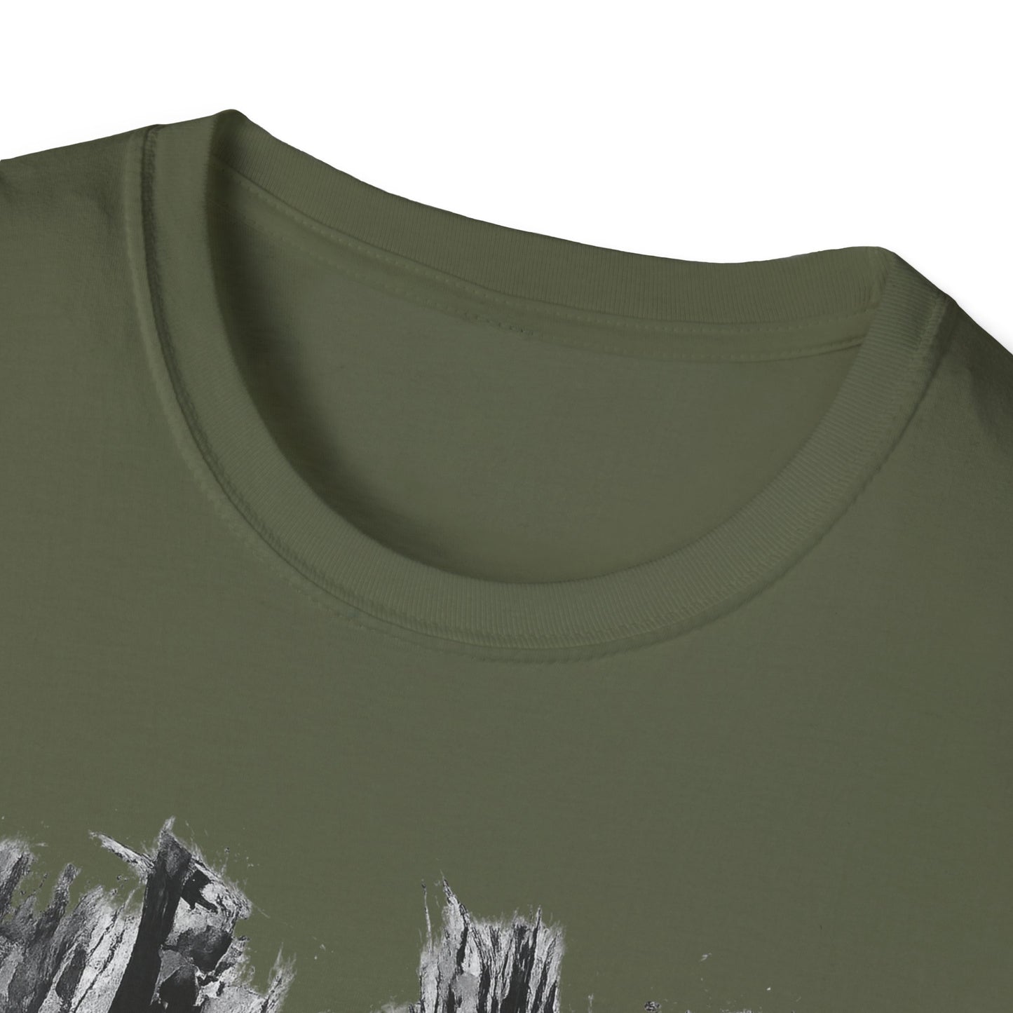 Unisex Softstyle T-Shirt with Abstract Landscape Art, Casual Wear, Gift for Art Lovers, Everyday Fashion, Nature Inspired Tee - TRV