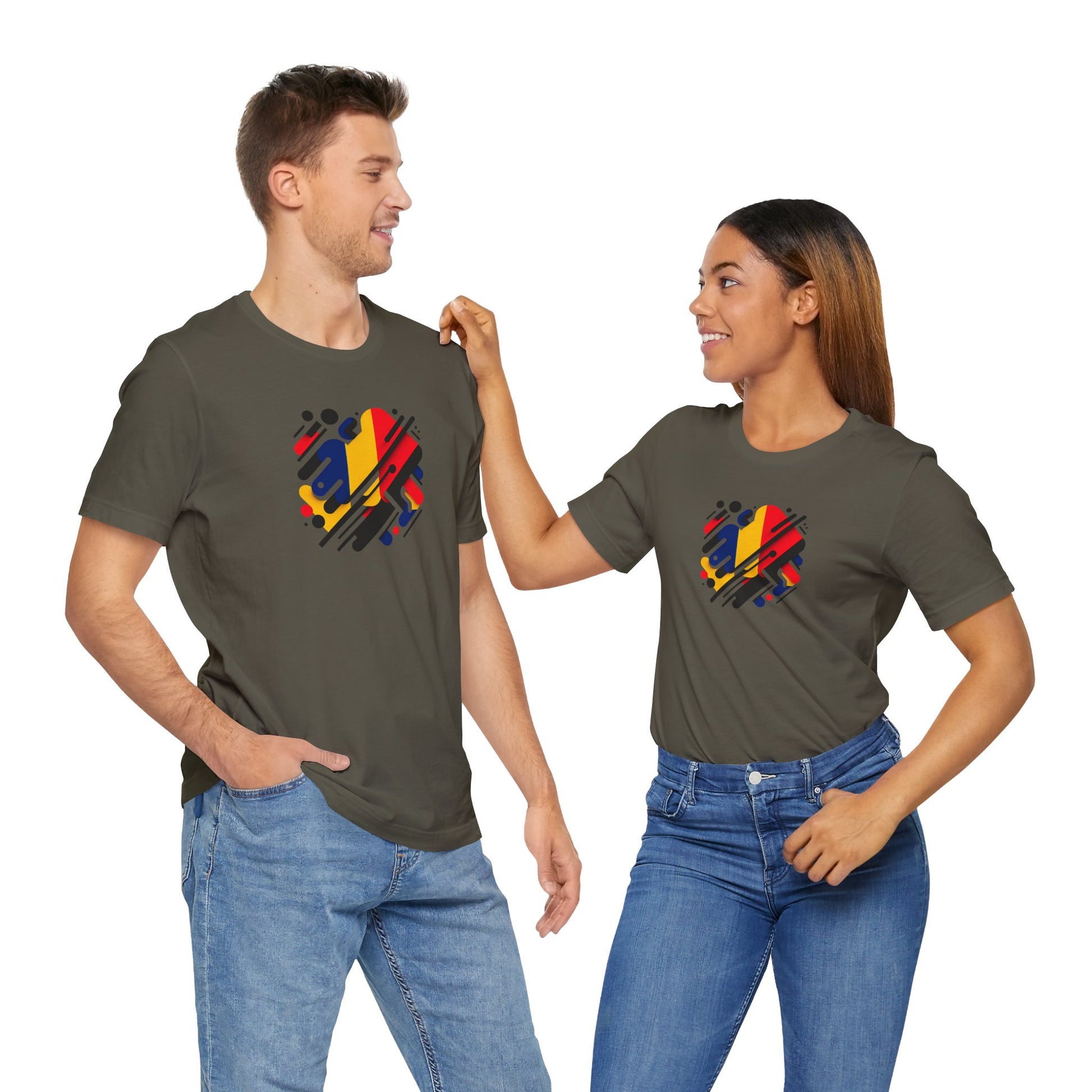 Artistic Heart Unisex Jersey Tee - Vibrant Graphic Tee, Casual Wear, Gift for Art Lovers, Birthday Surprise, Everyday Comfort - TRV
