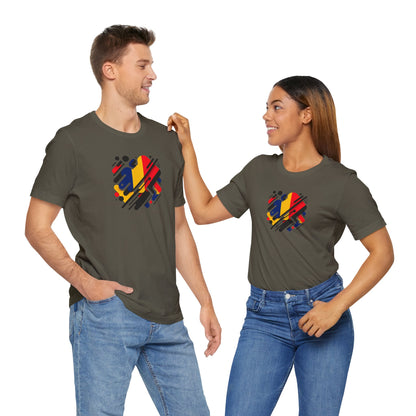Artistic Heart Unisex Jersey Tee - Vibrant Graphic Tee, Casual Wear, Gift for Art Lovers, Birthday Surprise, Everyday Comfort - TRV