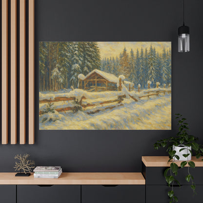 Canvas Wall Art, Winter Landscape Print, Home Decor, Rustic Art, Gift for Nature Lovers, Holiday Decoration - TRV