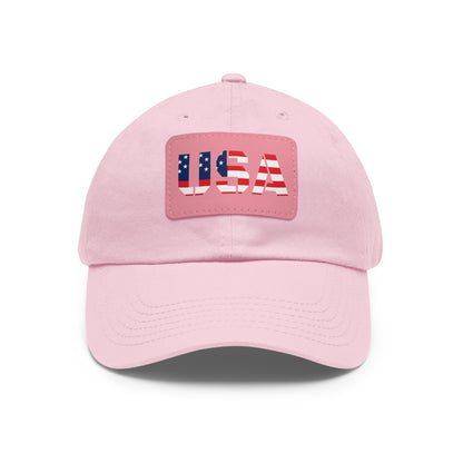 Dad Hat with Leather Patch (Rectangle)