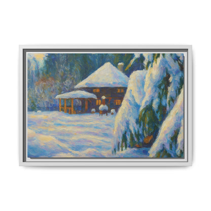 Canvas Art, Winter Scene Home Decor, Seasonal Gift for Art Lovers, Holidays Wall Art, Framed Painting, Matte Print - TRV