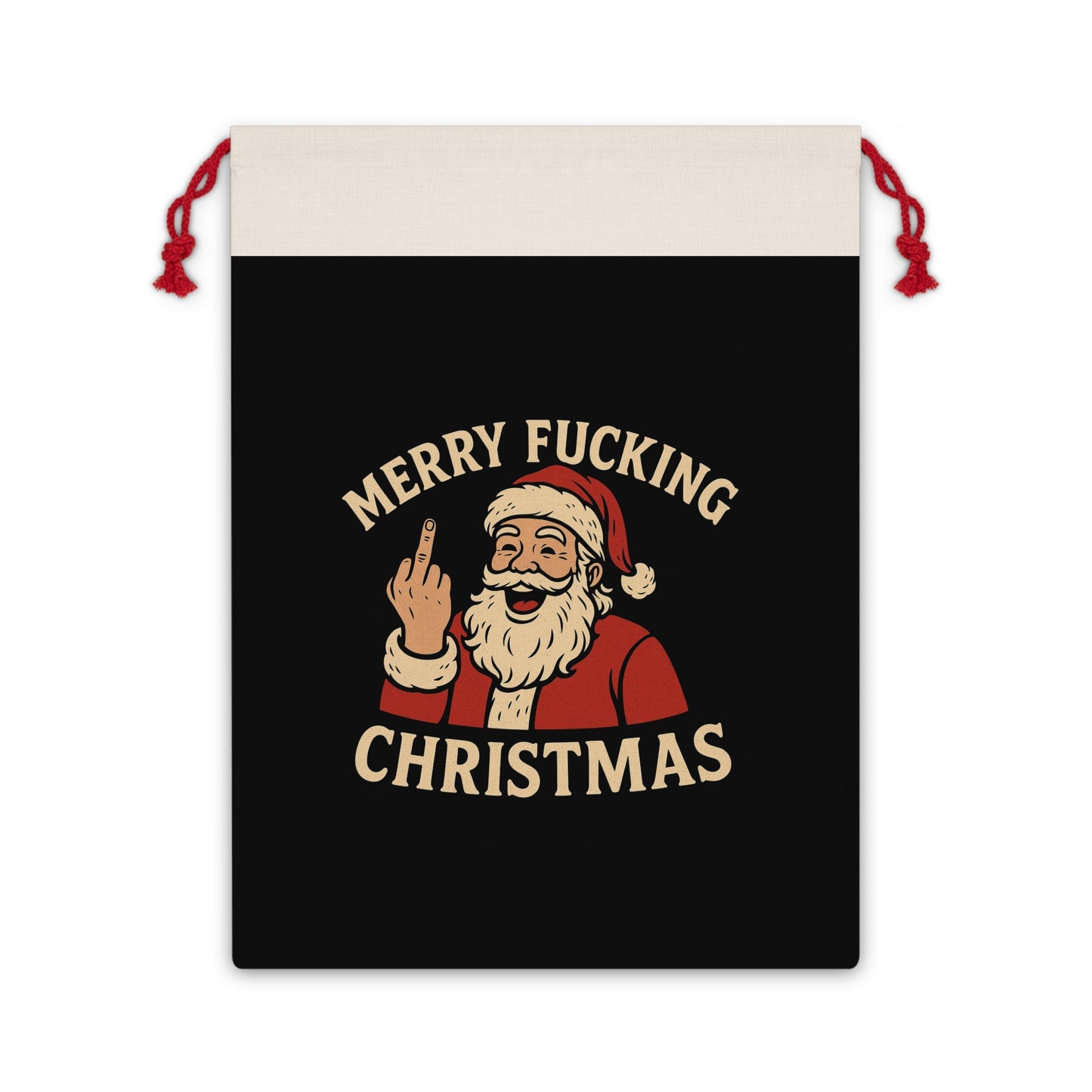 Funny Christmas Gift Bag with Santa Design, Holiday Gift Wrap, Cheeky Christmas Present, Festive Bag for Gifting, Unique Holiday Packaging - TRV