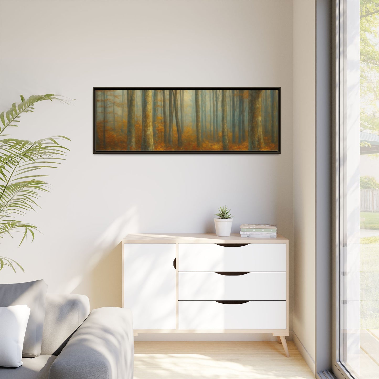 Autumn Forest Canvas Art, Framed Wall Decor, Rustic Home Decor, Nature Artwork, Gift for Nature Lovers - TRV