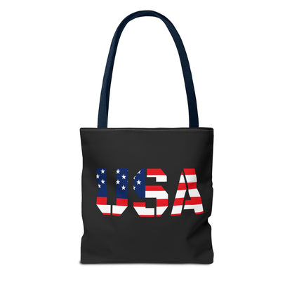 Patriotic USA Print Tote Bag, Reusable Shopping Bag, 4th of July Gift, Summer Carryall, American Flag Style - TRV