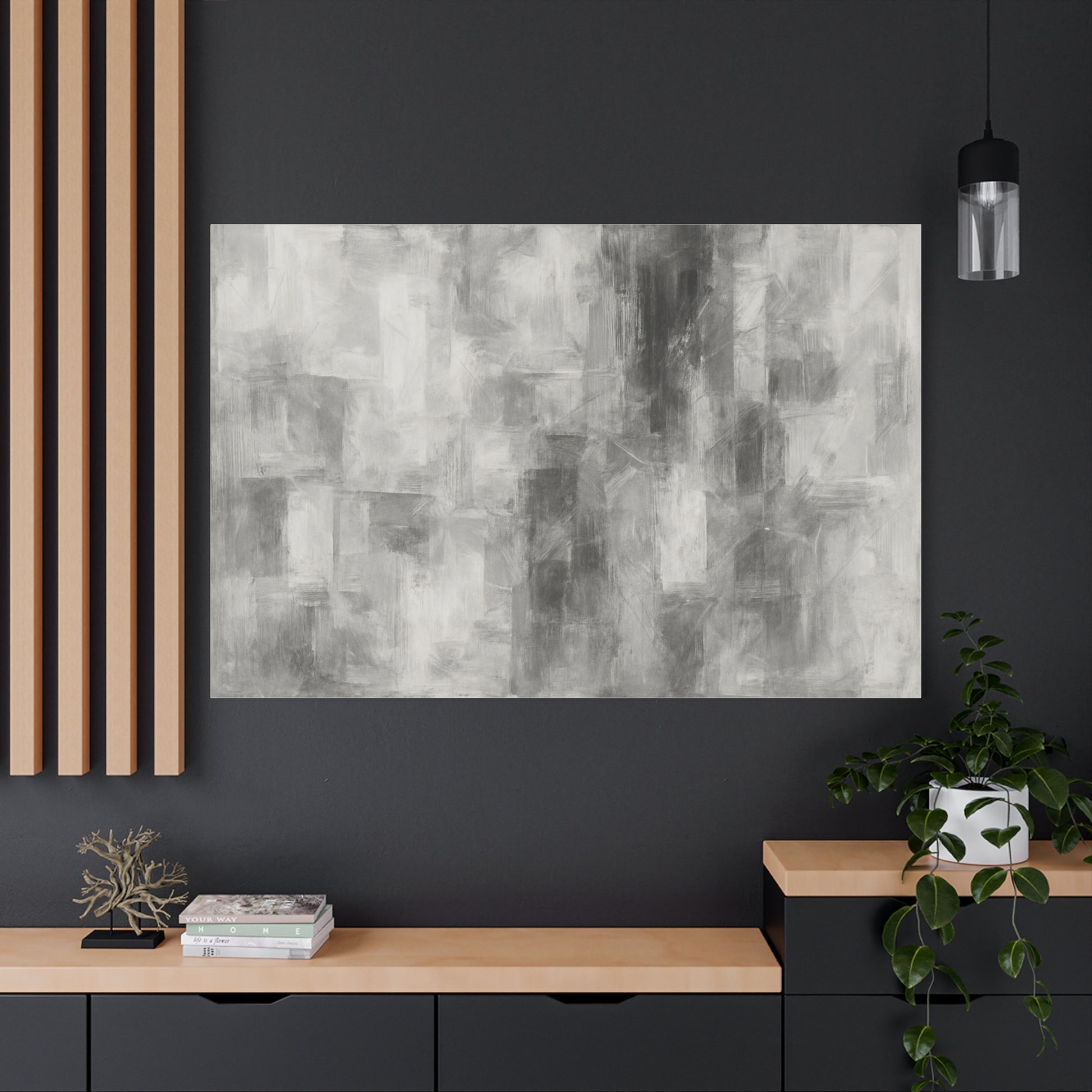 Abstract Grey Canvas Wall Art, Modern Home Decor, Minimalist Artwork, Living Room Accent, Contemporary Art Piece - TRV