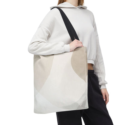 Neutral Abstract Geometric Tote Bag | Minimal Beige Shapes