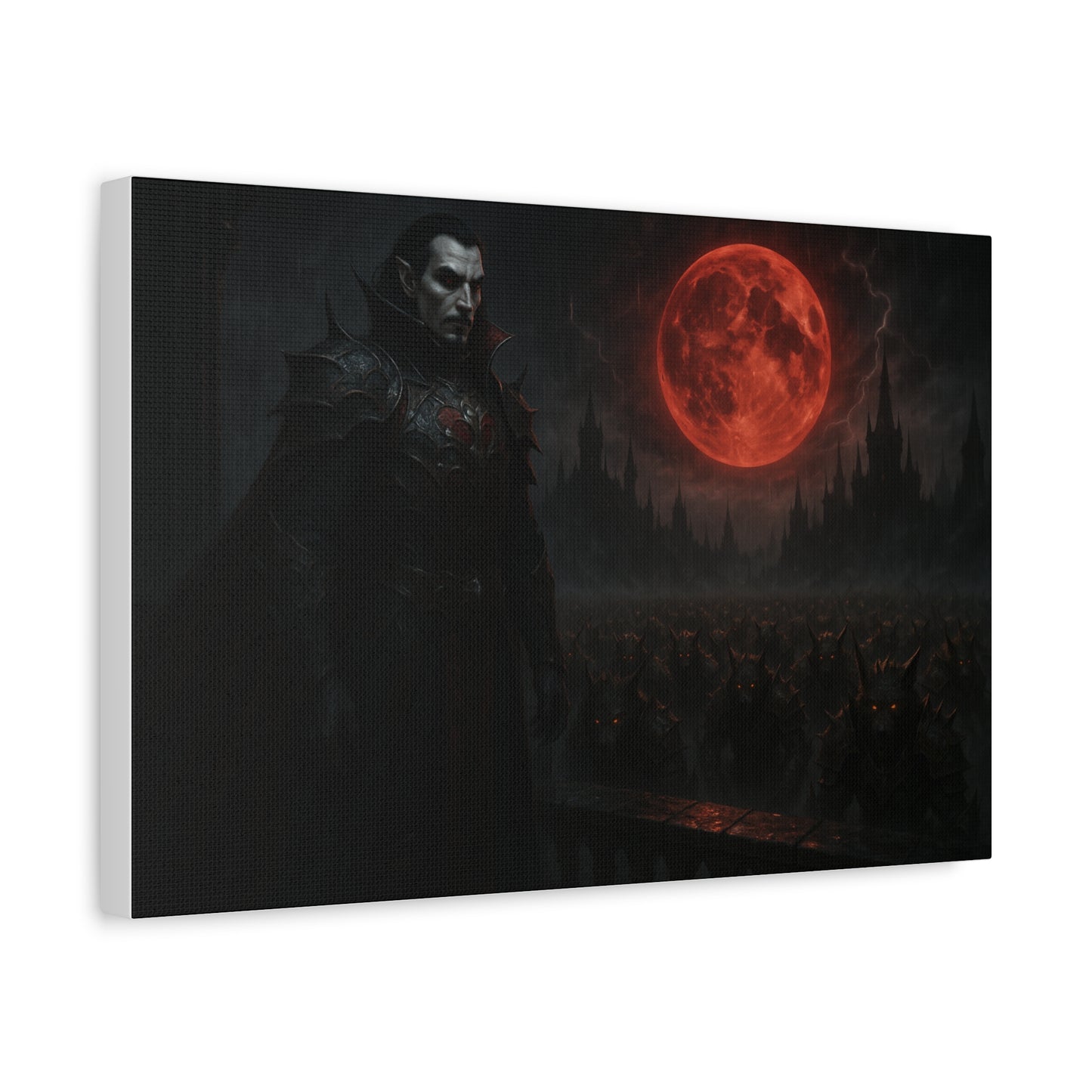 Dracula Canvas Art: Gothic Vampire with Blood Moon, Fantasy Wall Decor, Dark Aesthetic Print, Horror Art, Halloween, Gothic Home Decor - TRV