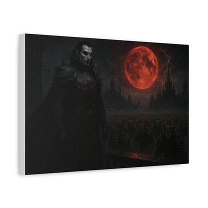 Dracula Canvas Art: Gothic Vampire with Blood Moon, Fantasy Wall Decor, Dark Aesthetic Print, Horror Art, Halloween, Gothic Home Decor - TRV