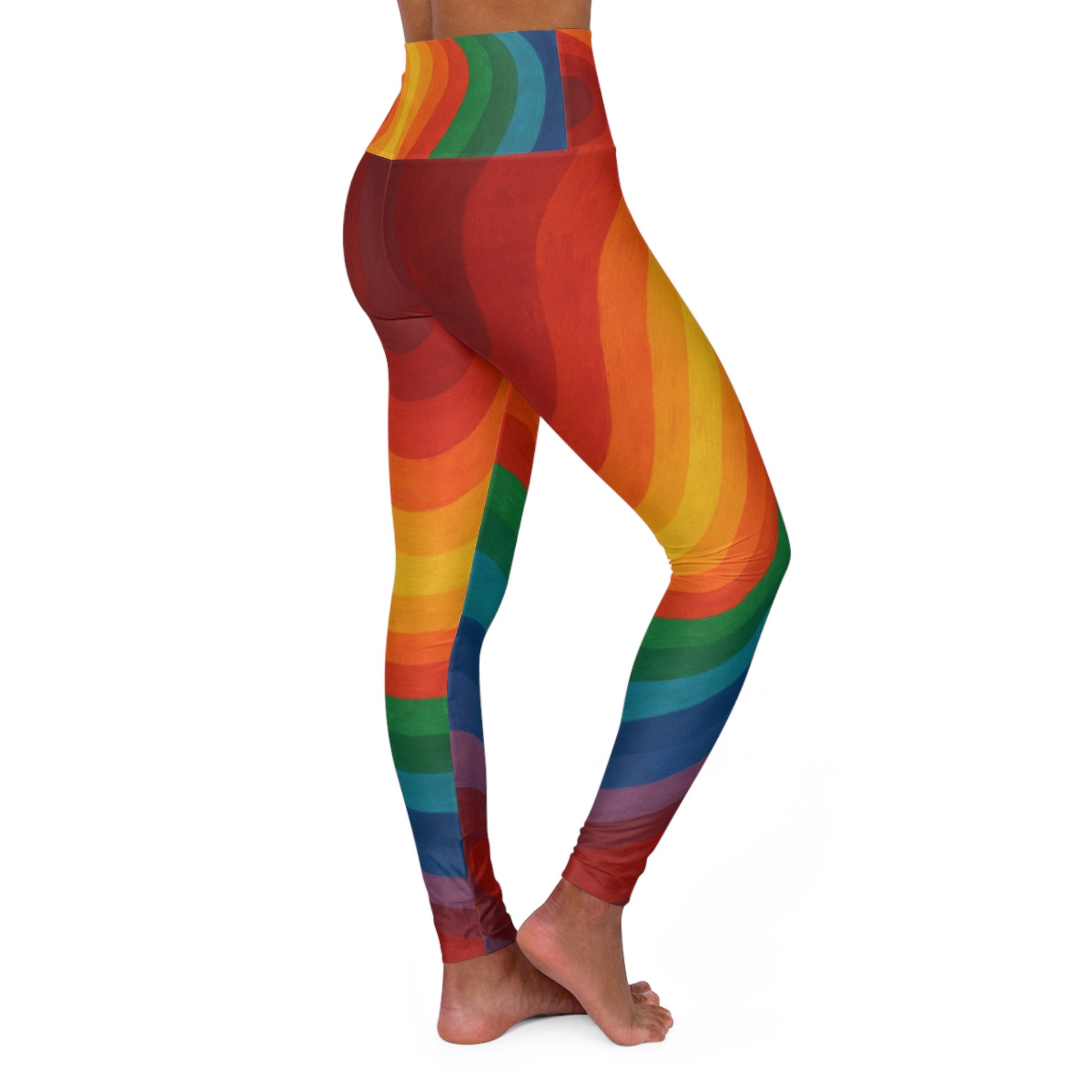 Colorful High Waisted Yoga Leggings - Rainbow Design, Fitness Wear, Activewear, Gym Leggings, Workout Gear, Gift for Yogis - TRV