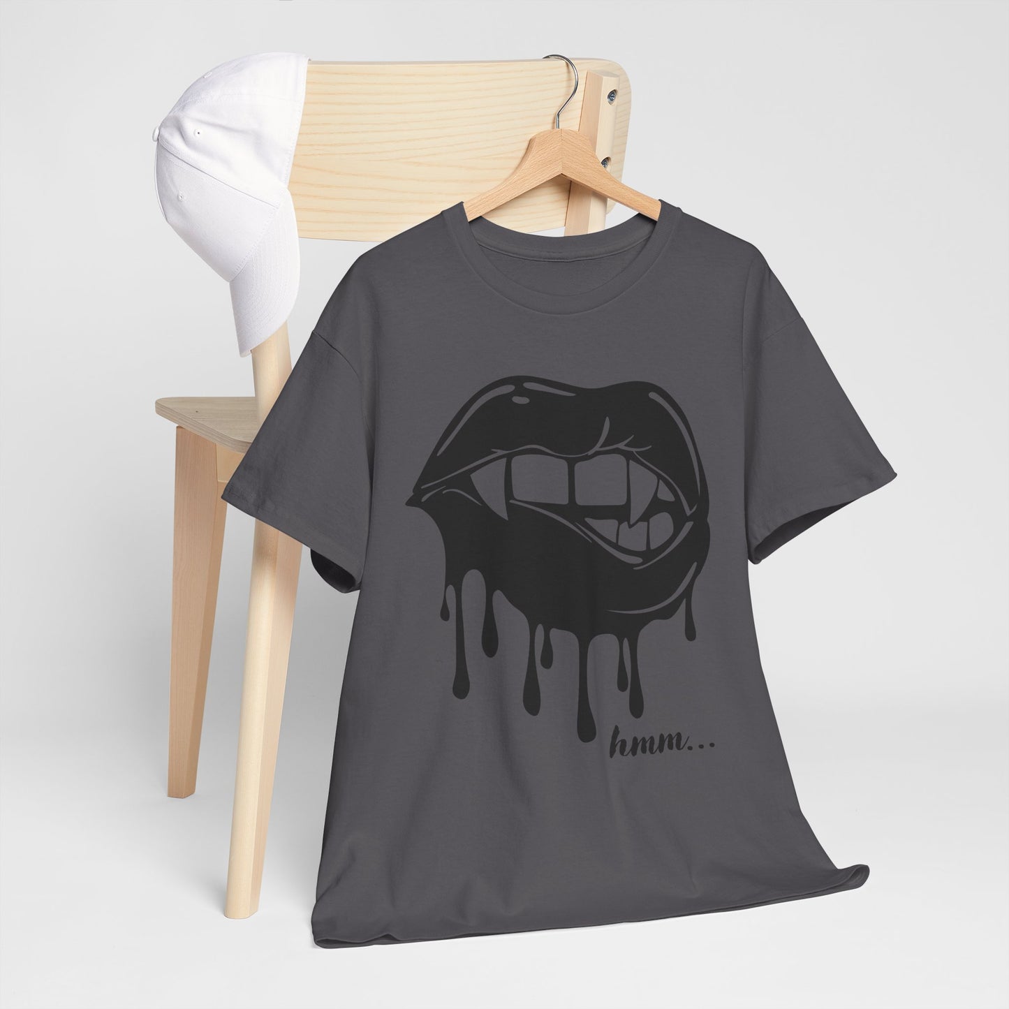 Edgy Graphic Tee - Dripping Lips Design - Unisex Heavy Cotton Tee