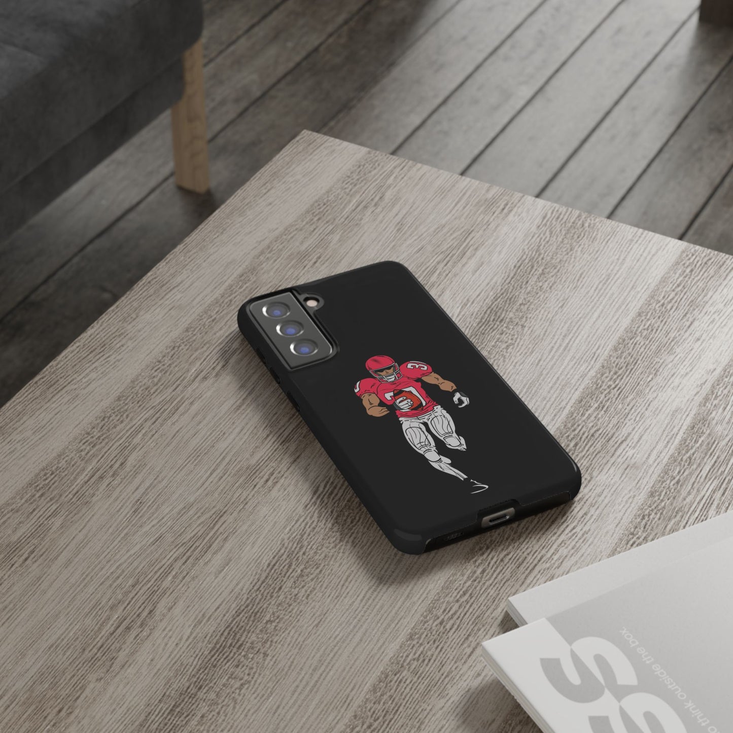 Football Player Tough Phone Case – Protective Black Sports iPhone Case