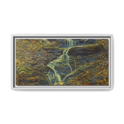 Van Gogh Style Framed Matte Canvas Art Print - Nature-Inspired Wall Decor, Abstract Waterfall Artwork, Home Office Decoration - TRV