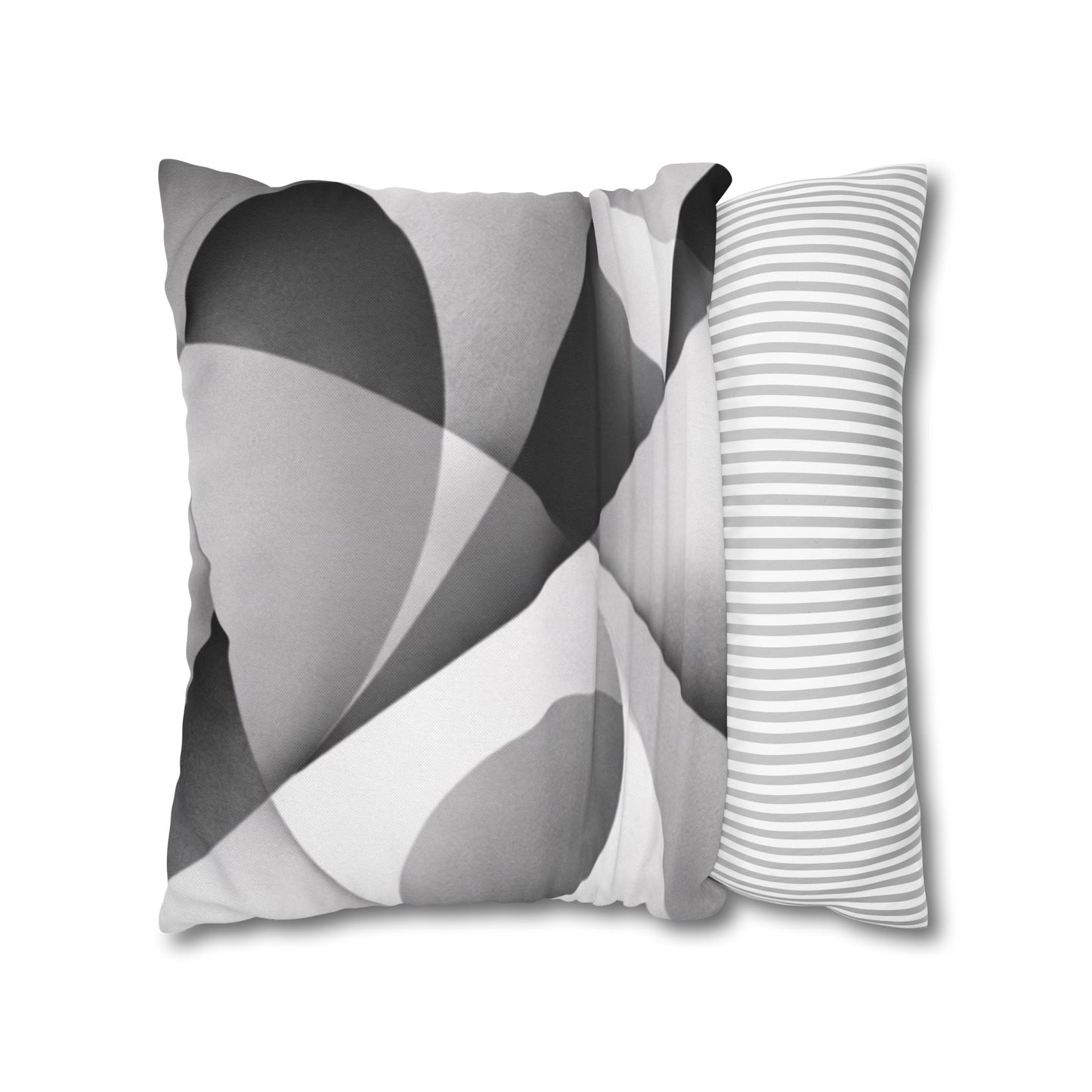 Abstract Black White Wave Pillowcase | Square Pillow