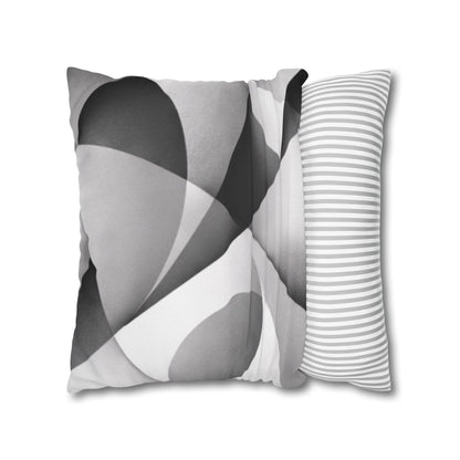 Abstract Black White Wave Pillowcase | Square Pillow