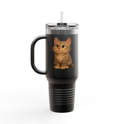 Cute Cat Insulated Travel Mug, 40oz | Perfect Pet Lover Gift | BPA-Free Drinkware, Cozy Coffee Companion, Cat-Themed Hydration