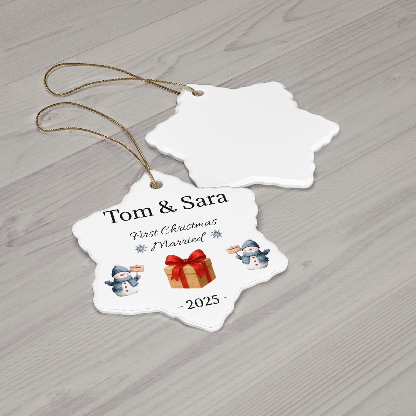 First Christmas Married ornament | Ceramic Christmas ornament, Personalized 2025 - TRV