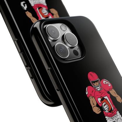 Football Player Tough Phone Case – Protective Black Sports iPhone Case
