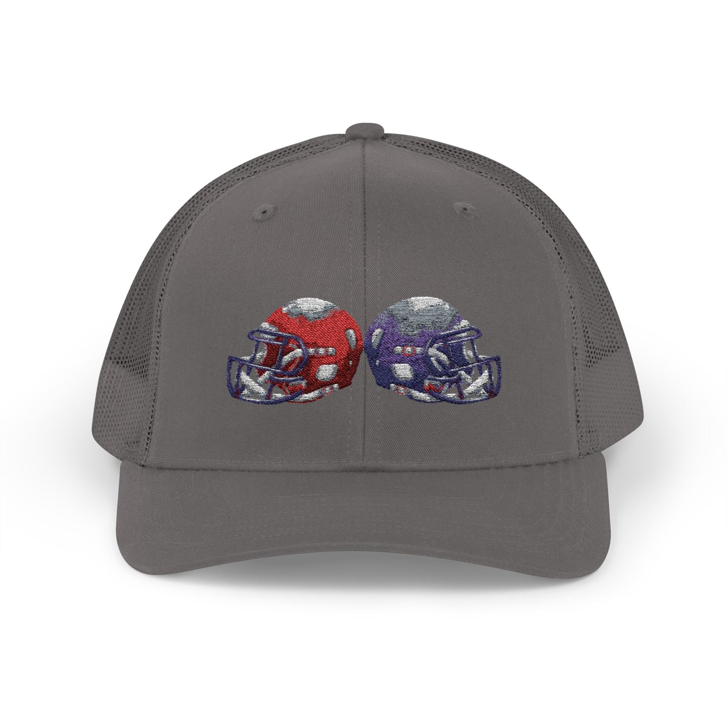 Sporty Snapback Trucker Cap with Football Helmets, Baseball Cap, Outdoor Activity Hat, Gift for Sports Fans, Team Spirit Wear - TRV
