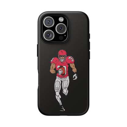 Football Player Tough Phone Case – Protective Black Sports iPhone Case