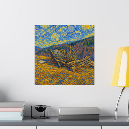 Matte Vertical Posters of Starry Night - Art Print for Home Decor, Wall Art, Gift for Art Lovers, Bacground for Celebrations - TRV
