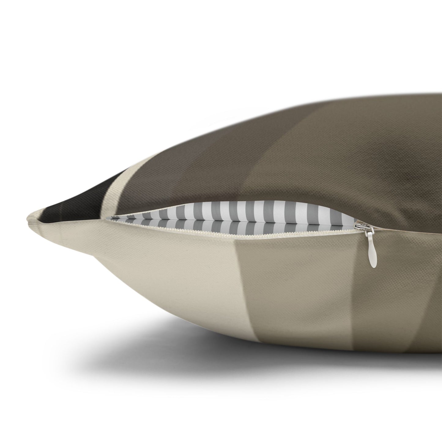 Square pillowcase featuring abstract neutral leaf artwork, ideal for home decor, by Printify.