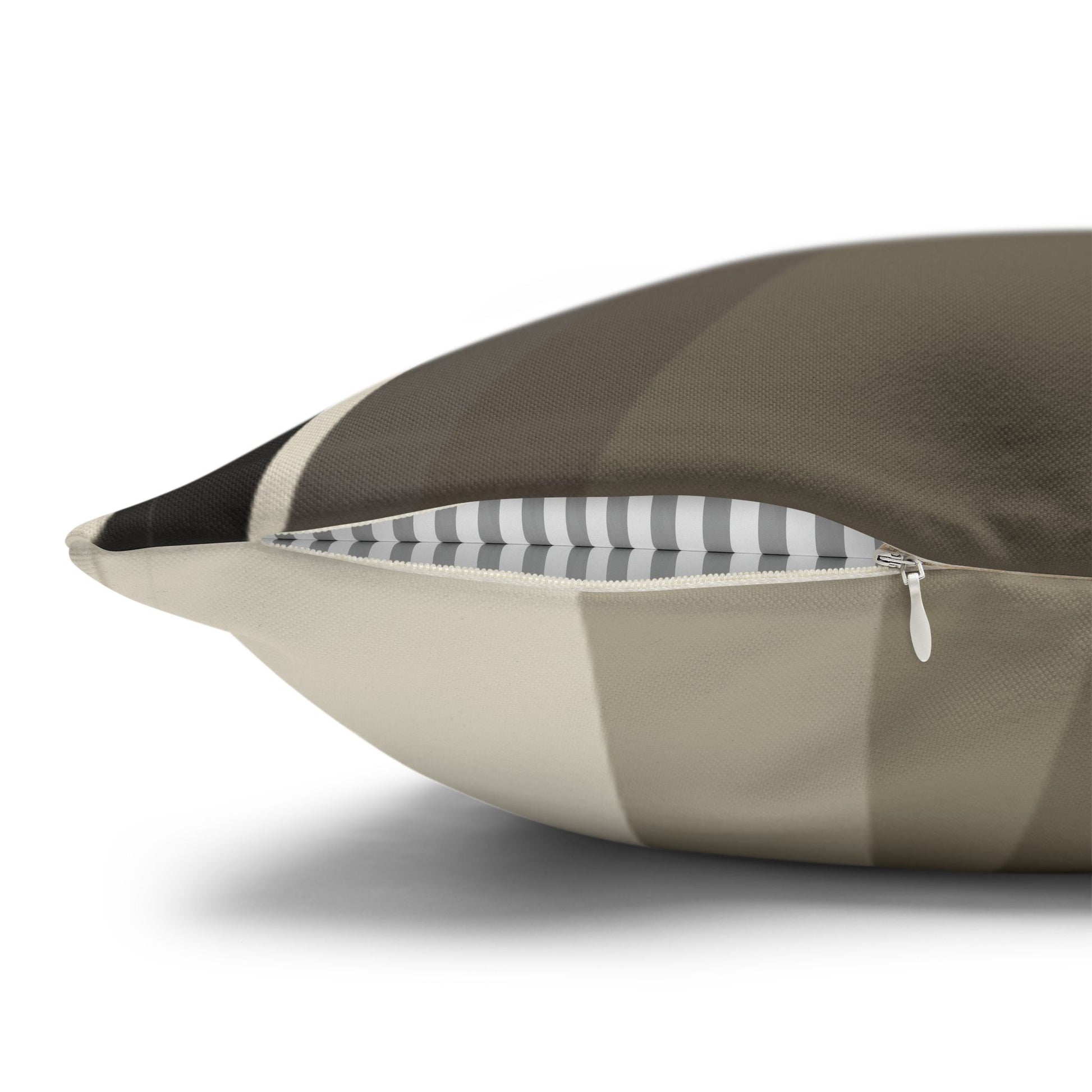 Square pillowcase featuring abstract neutral leaf artwork, ideal for home decor, by Printify.