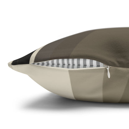 Square pillowcase featuring abstract neutral leaf artwork, ideal for home decor, by Printify.