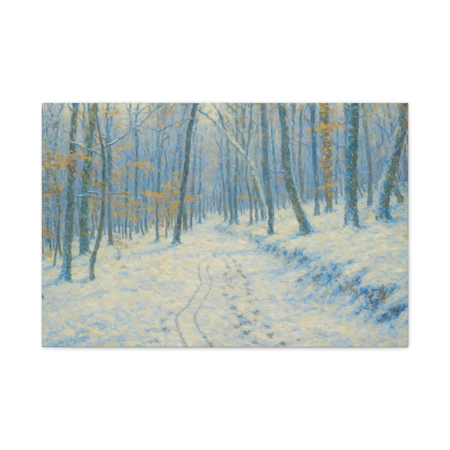 Winter Woodland Canvas Print — Snowy Forest Matte Stretched Wall Art