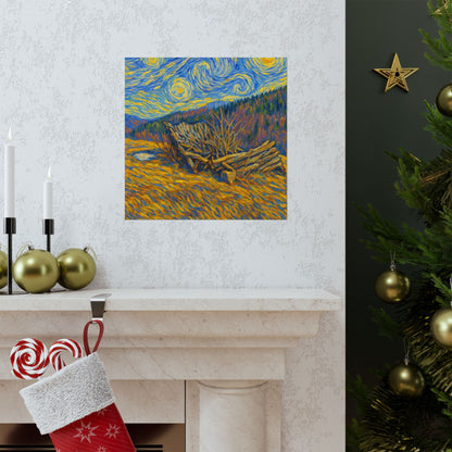 Matte Vertical Posters of Starry Night - Art Print for Home Decor, Wall Art, Gift for Art Lovers, Bacground for Celebrations - TRV