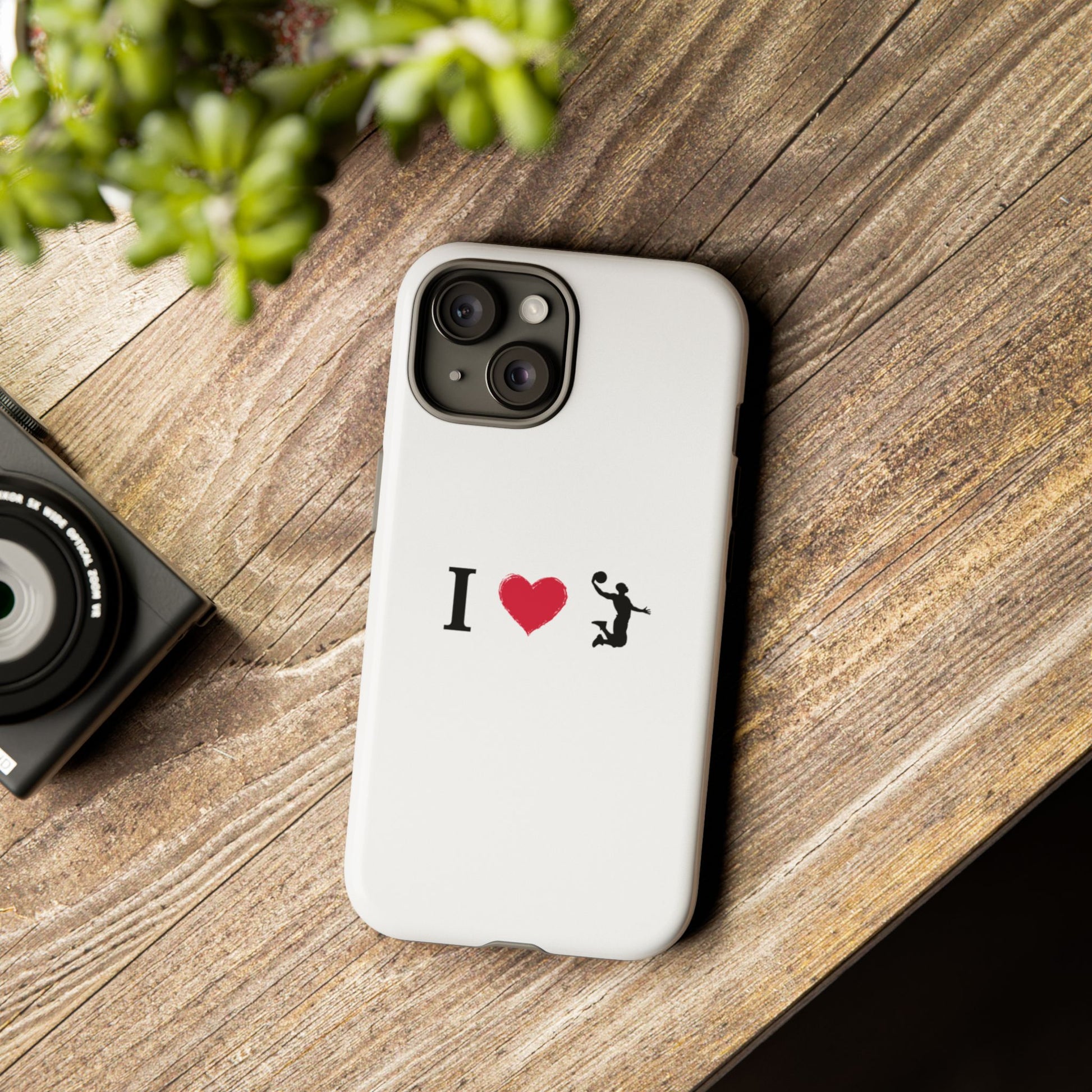 I Love Basketball Phone Case, Sporty Cell Cover, Basketball Gift for Players, Tough Cases, Love for Sports Accessories - TRV