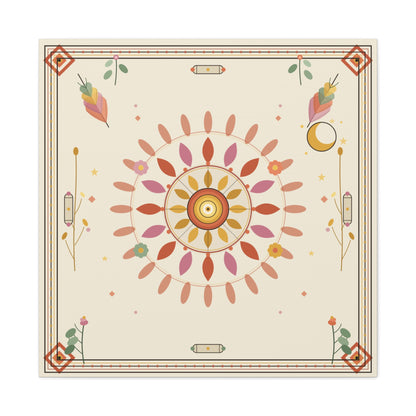 Boho Sun Mandala Matte Canvas