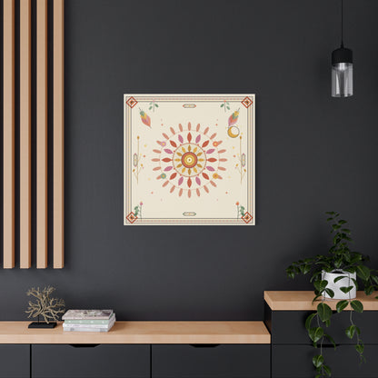 Boho Sun Mandala Matte Canvas