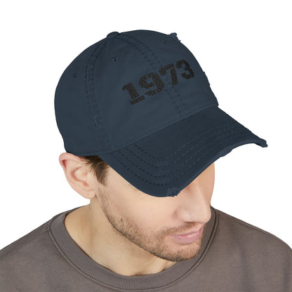 Vintage Distressed Dad Hat | Custom Embroidered Cap, Unisex Fashion Accessory, Gift for Fathers Day, Birthday, Casual Wear, 1973 [...] - TRV