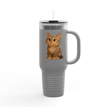 Cute Cat Insulated Travel Mug, 40oz | Perfect Pet Lover Gift | BPA-Free Drinkware, Cozy Coffee Companion, Cat-Themed Hydration