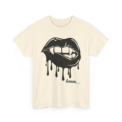 Edgy Graphic Tee - Dripping Lips Design - Unisex Heavy Cotton Tee