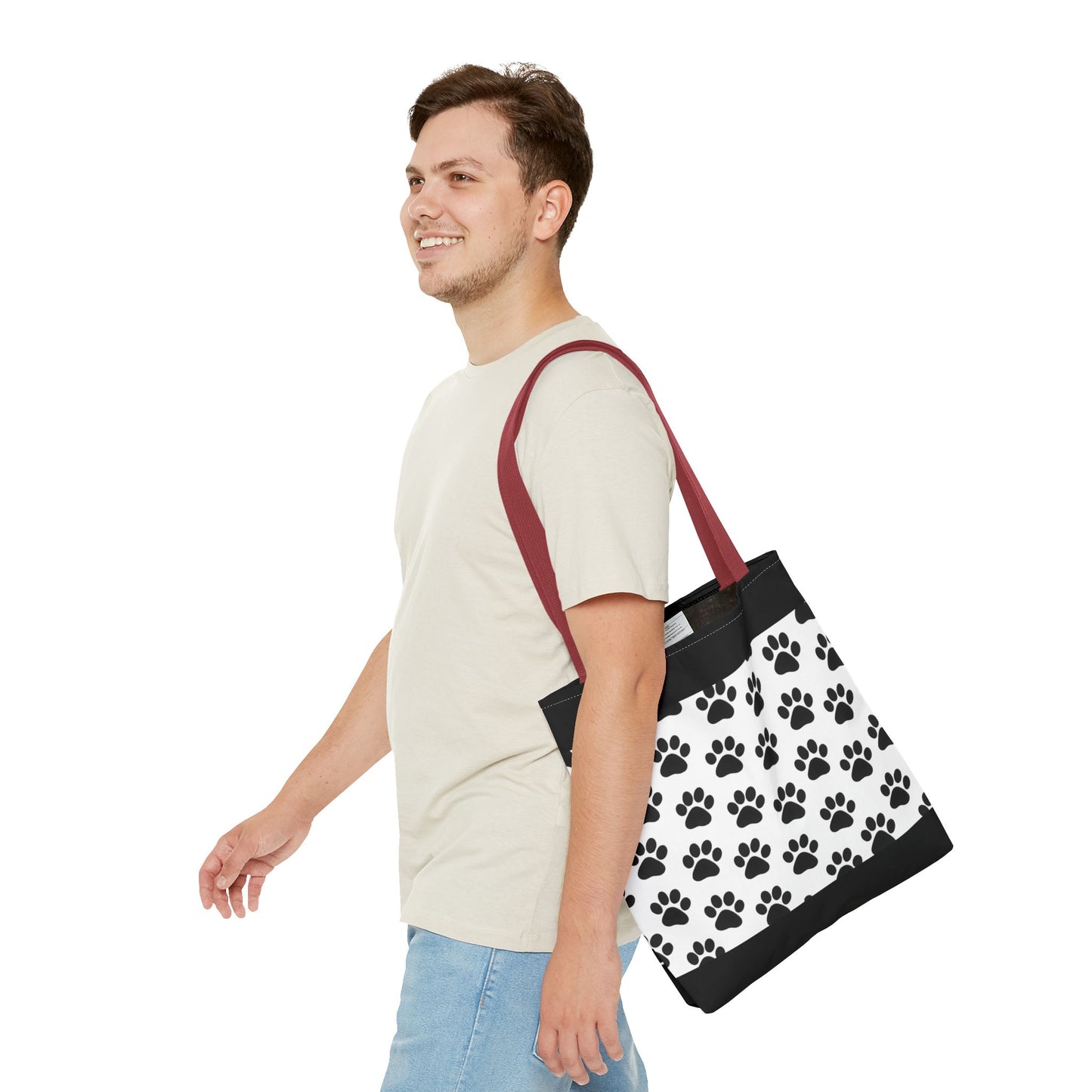 Paw Print Tote Bag, Dog Lover Gift, Shopping Tote, Eco-Friendly Bag, Pet Accessory, Animal Print Carryall - TRV