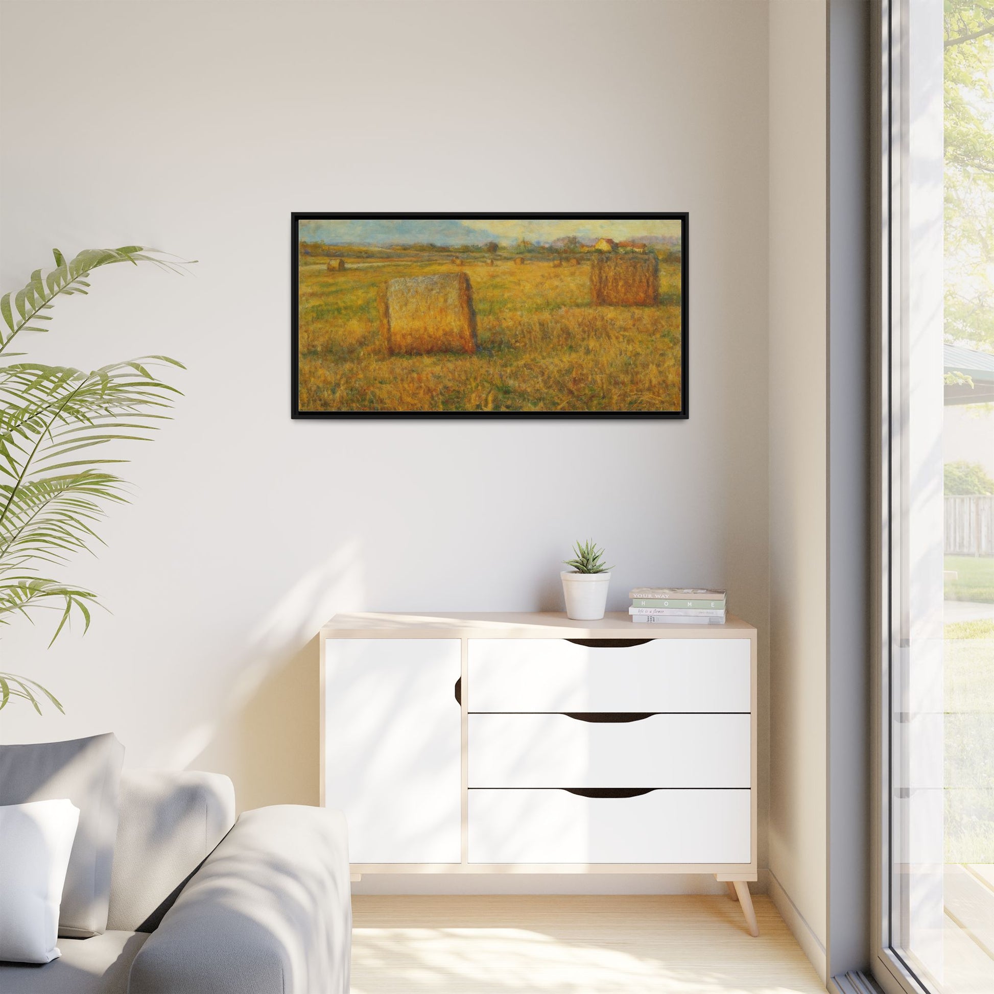 Framed Matte Canvas Wall Art - Rustic Farm Landscape, Country Decor, Home Gallery, Gift for Nature Lovers, Housewarming Decor - TRV