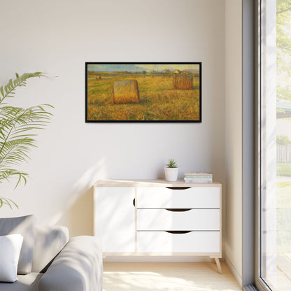 Framed Matte Canvas Wall Art - Rustic Farm Landscape, Country Decor, Home Gallery, Gift for Nature Lovers, Housewarming Decor - TRV