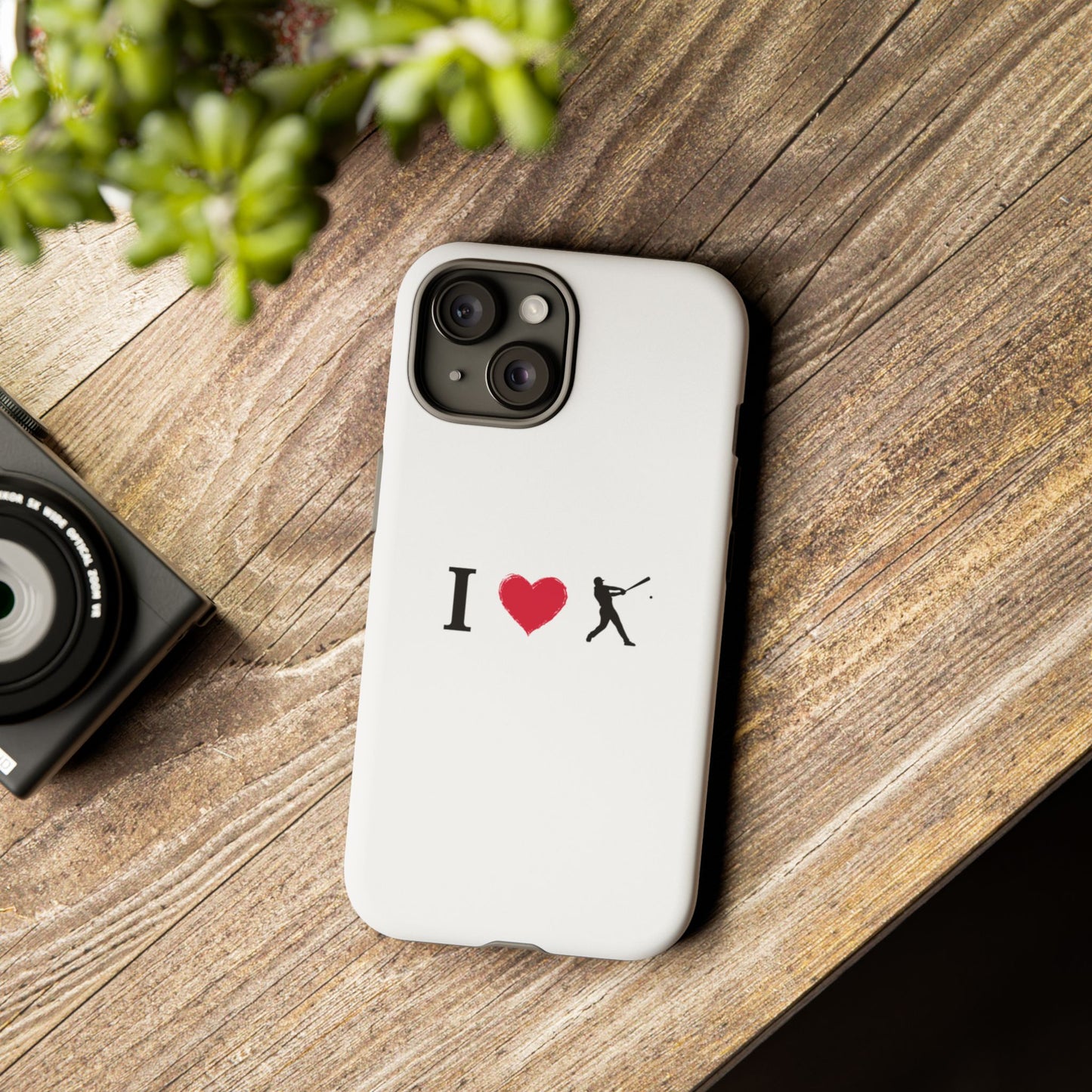 Baseball Love Phone Case, Tough Cases for Sports Lovers, i Heart Baseball Protection, Gift for Players, Cute Sports Case - TRV