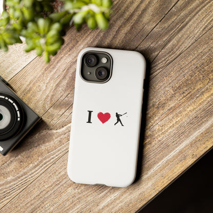 Baseball Love Phone Case, Tough Cases for Sports Lovers, i Heart Baseball Protection, Gift for Players, Cute Sports Case - TRV