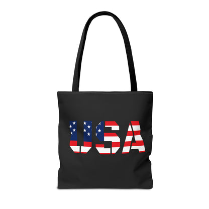 Patriotic USA Print Tote Bag, Reusable Shopping Bag, 4th of July Gift, Summer Carryall, American Flag Style - TRV