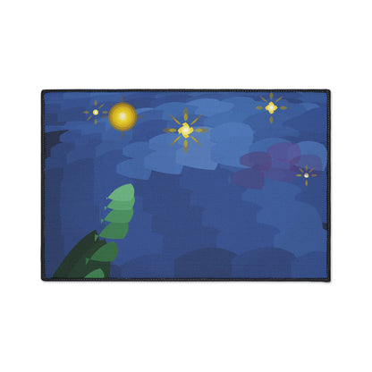 Starry Night impasto swirl Floor Mat | Van Gogh style abstract blue vortex - TRV