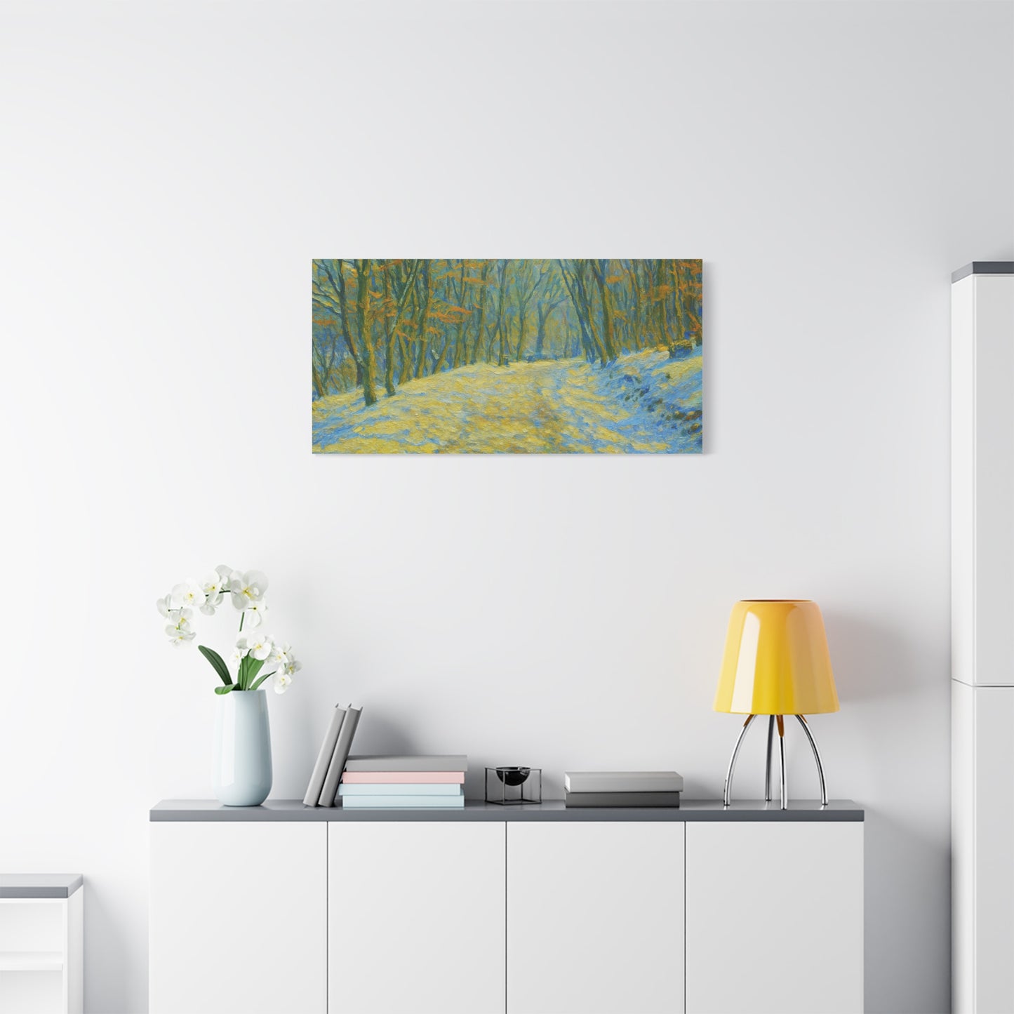 Wall Art Print, Winter Landscape Canvas Home Decor, Gift for Nature Lovers, Seasonal Artwork, Cozy Housewarming Decoration - TRV