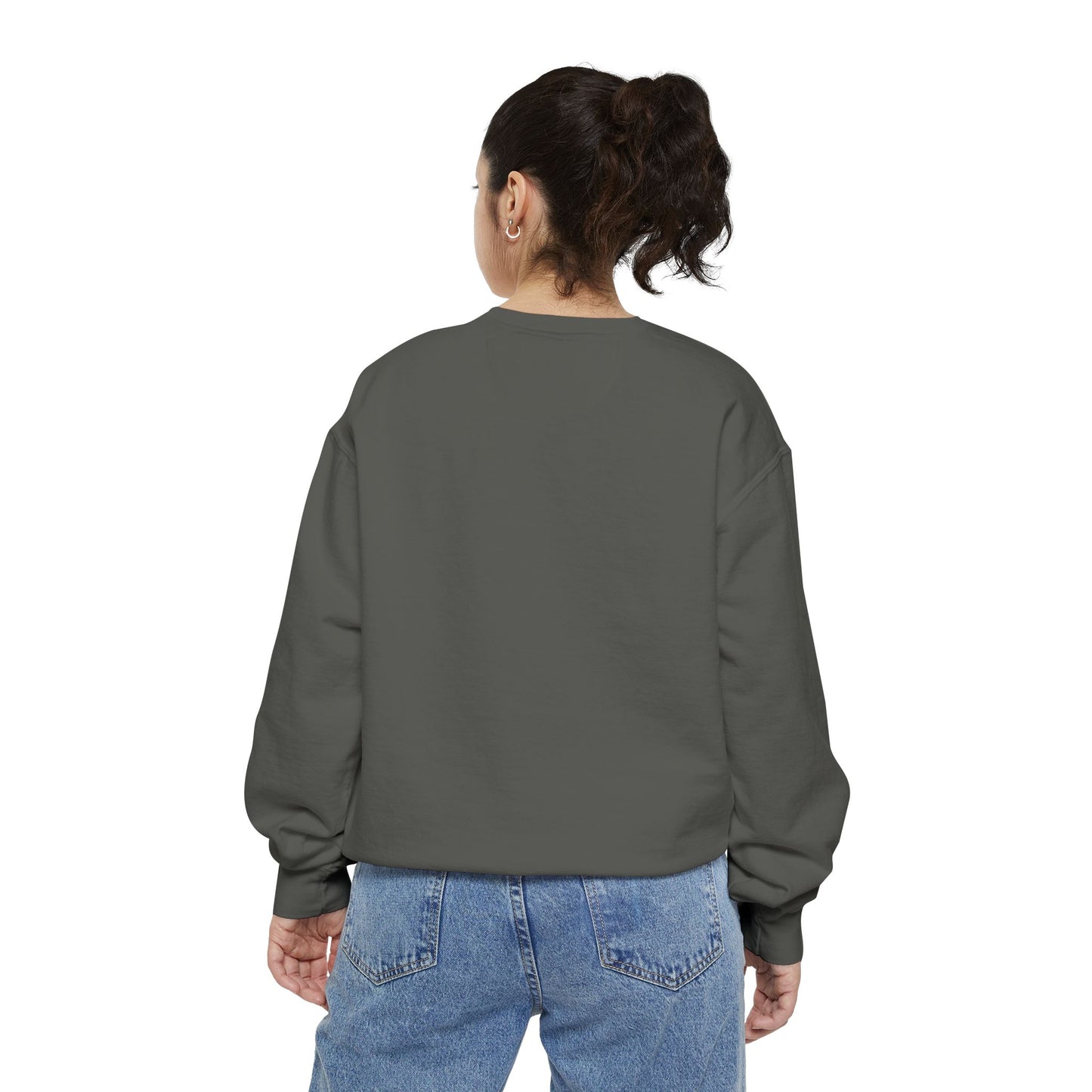 Patriotic Unisex Garment-Dyed Sweatshirt with Vintage American Flag, Cozy Fall Outfit, Statement Sweater, Gift for Veterans, Casual Fashion - TRV