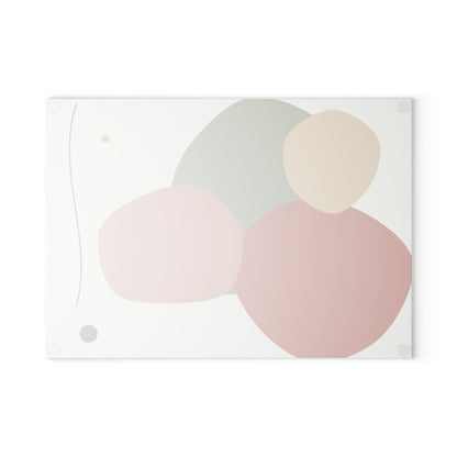 Abstract Organic Shapes Glass Cutting Board | Modern Minimal Kitchen Décor
