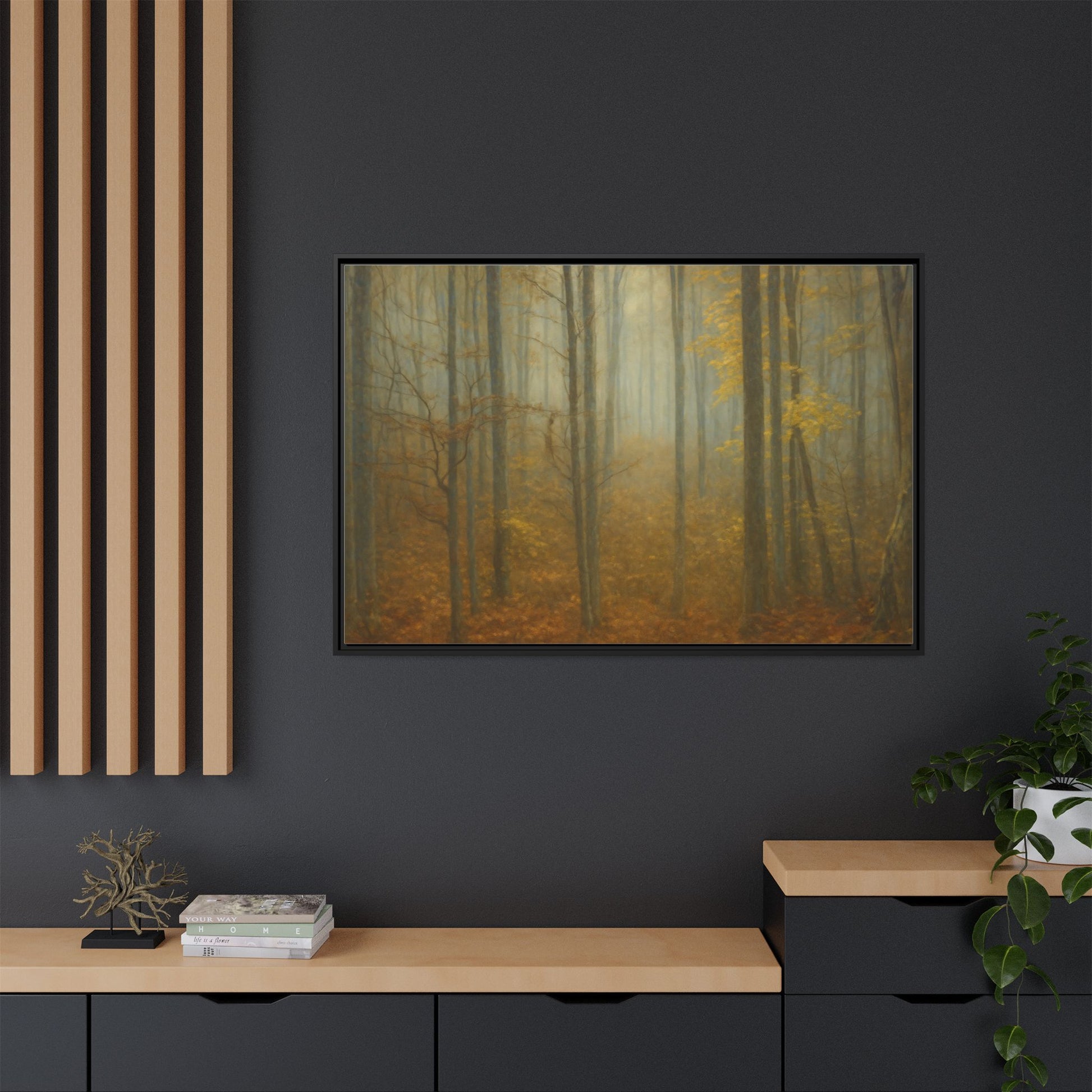 Framed Matte Canvas Art | Serenity in the Forest | Nature Wall Decor, Home Gallery, Cozy Living Room, Gift for Nature Lovers - TRV