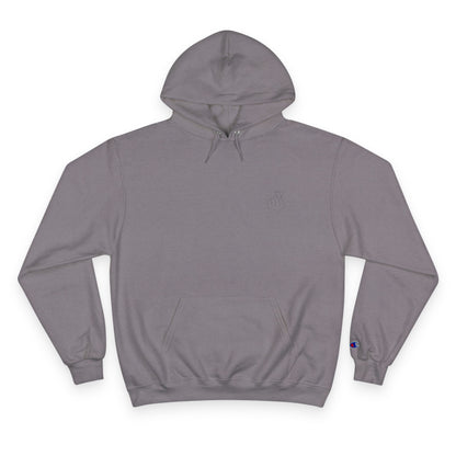 Champion Hoodie with Korean Finger Heart Graphic – Minimal White Pullover