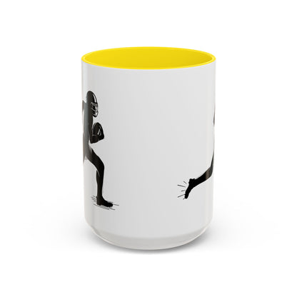 Football Player Themed Accent Coffee Mug, Sports Fan Gift, Unique Mug for Athletes, Coffee Lover, Game Day Essential - TRV