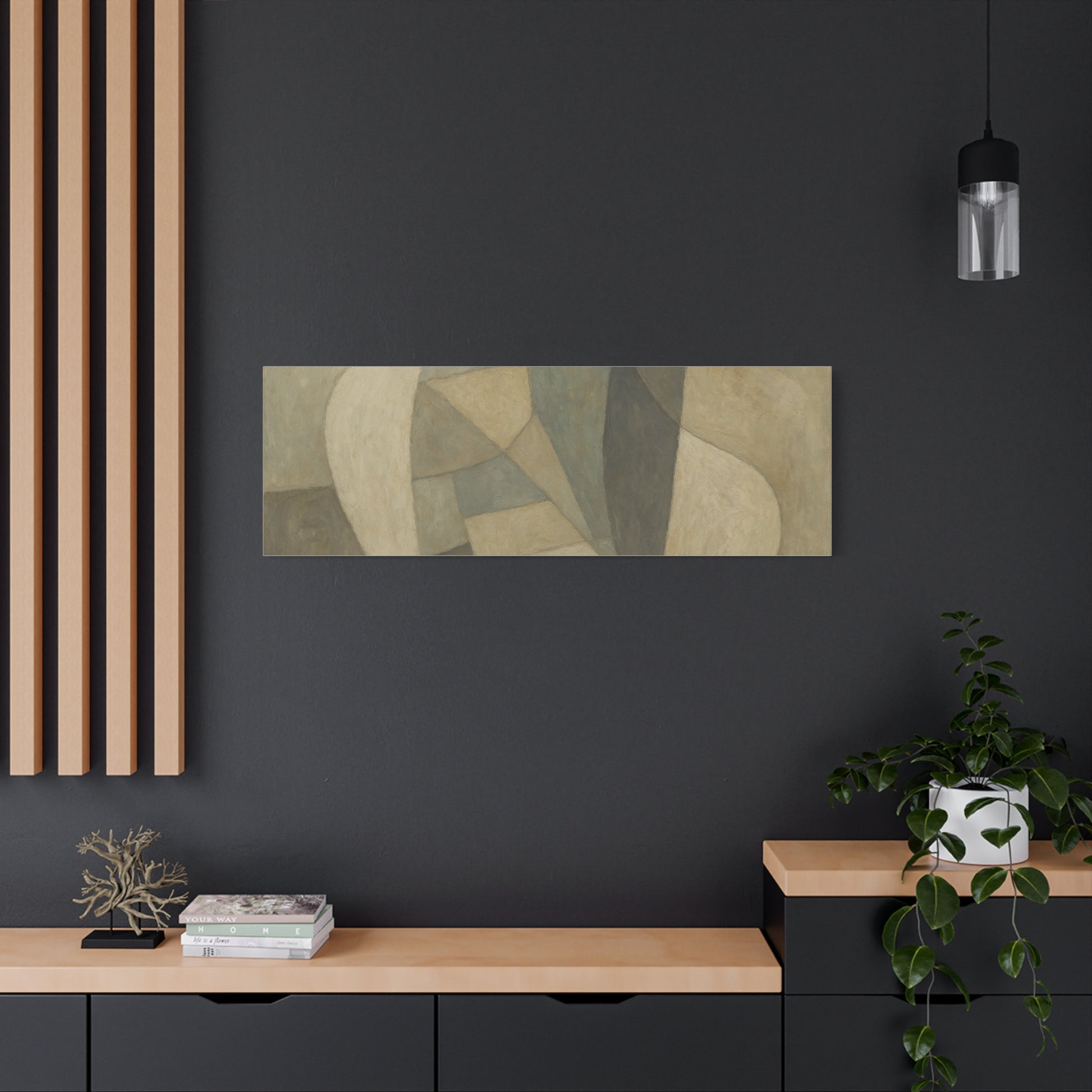 Abstract Neutral Geometric Shapes Matte Canvas - TRV